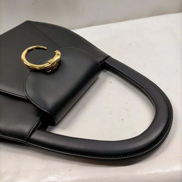 Cartier Hand Bag Black Leather 705-090325 - Picture 3 of 16